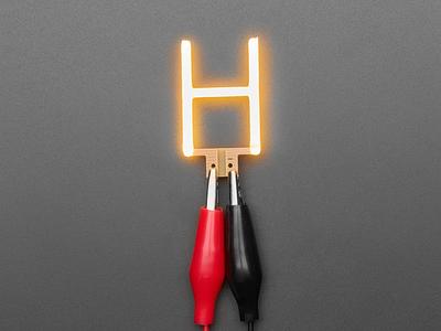 Alphabet LED Filament - Warm White Letter "H"