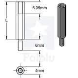 Aluminum Standoff for Raspberry Pi: 11mm Length, 6mm M2.5 Thread, M-F (4-Pack) - Image 3