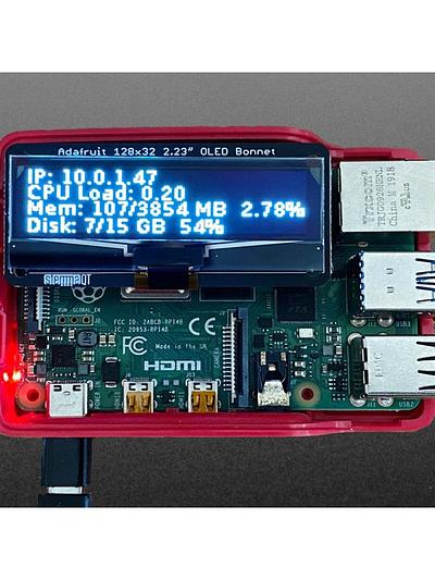 Adafruit 2.23 Monochrome OLED Bonnet for Raspberry Pi