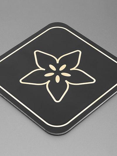 PCB Coaster with Gold Adafruit Logo