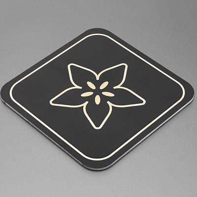 PCB Coaster with Gold Adafruit Logo
