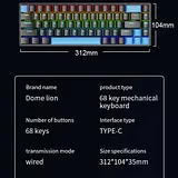 K68 Wired Mechanical Keyboard - Black - Image 5