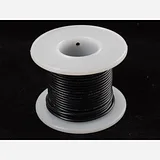 Solid-Core Wire Spool - 25ft - 22AWG - Black - Image 1