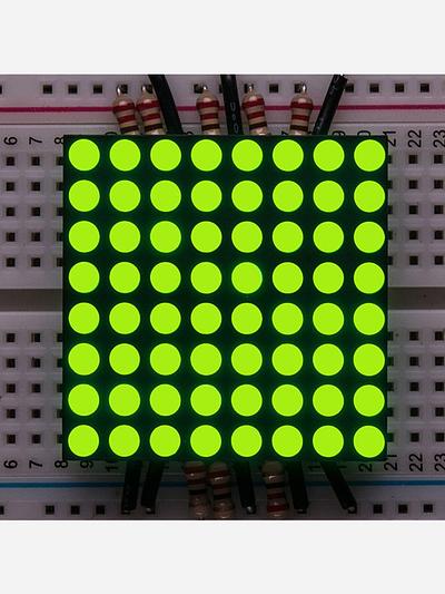Small 1.2 8x8 Ultra Bright Yellow-Green LED Matrix [KWM-30881CUGB]