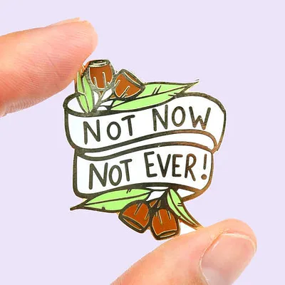 Not Now Not Ever! Lapel Pin