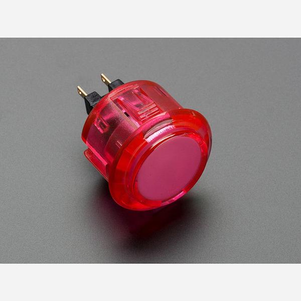 Arcade Button - 30mm Translucent Pink