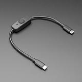 USB Type C Sync Data Cable with On-Off Switch - 28cm long - Image 1