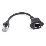 RJ45 Male to Female Screw Panel Mount Extension Cable 30cm - Image 3
