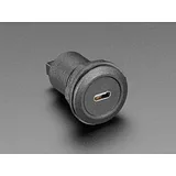 USB C Jack to USB A Jack Round Panel Mount Adapter - Image 1