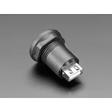 USB C Jack to USB A Jack Round Panel Mount Adapter - Image 2