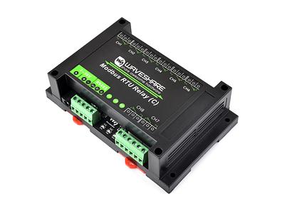 8-Channel Modbus RTU Latching Relay Module (C) with RS485, Rail-Mounted