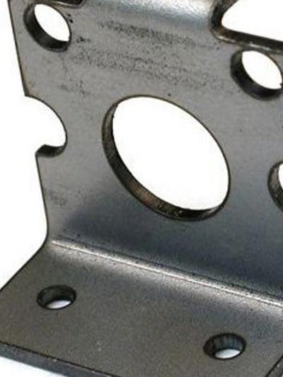 Solarbotics GMB28 (GM2/GM8 Gear Motor Bracket, Laser-Cut Steel)
