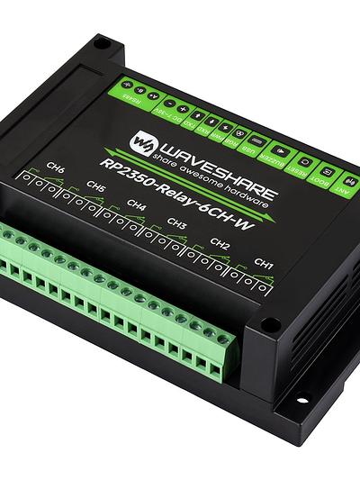 RP2350 Pico Relay Module 6-Channel – RS485, Isolation Protection, Rail-Mount with Wireless