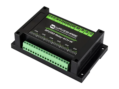 RP2350 Pico Relay Module 6-Channel – RS485, Isolation Protection, Rail-Mount with Wireless