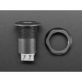 USB C Jack to USB A Jack Round Panel Mount Adapter - Image 4