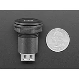 USB C Jack to USB A Jack Round Panel Mount Adapter - Image 5