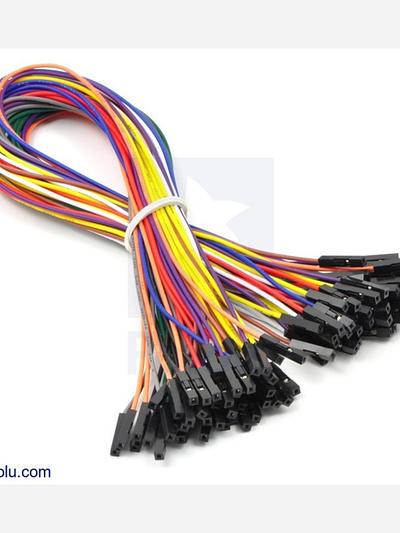 Premium Jumper Wire 50-Piece Rainbow Assortment F-F 12