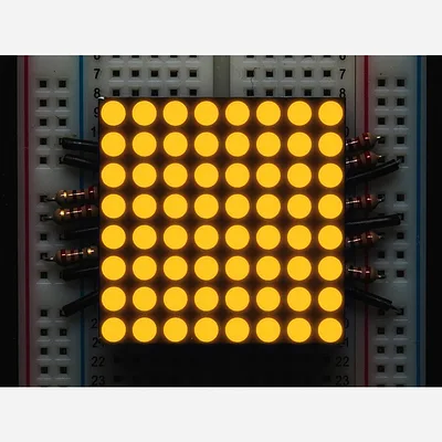 Small 1.2 8x8 Ultra Bright Yellow-Orange LED Matrix [KWM-30881CUYB]