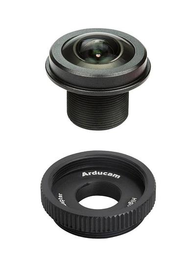 M12 Lens - 180-Degree Fisheye with Raspberry Pi HQ Camera Adapter