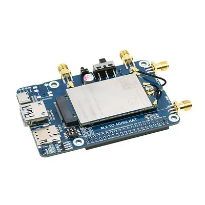 RM500U-CN 5G HAT for Raspberry Pi, Quad Antennas LTE-A, Multi Band, 5G/4G/3G