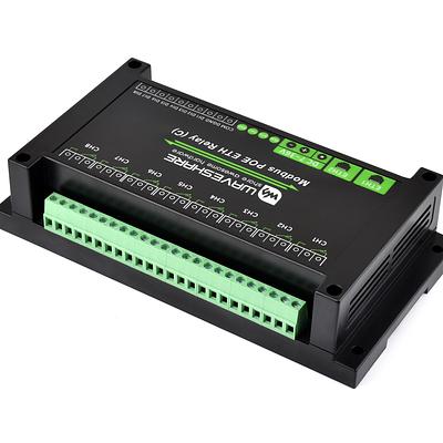 Dual Ethernet 8-Channel Relay Module – PoE, Modbus RTU, Rail-Mount