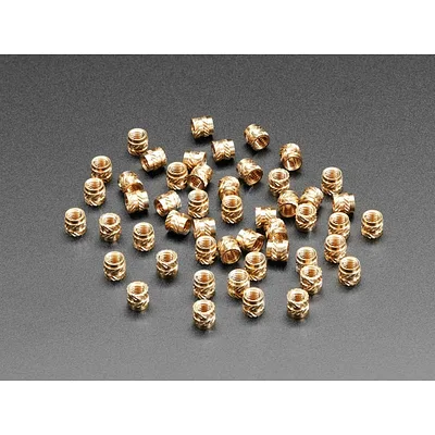 Brass Heat-Set Inserts for Plastic - M3 x 4mm - 50 pack