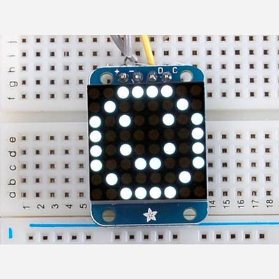 Adafruit Mini 0.7 8x8 LED Matrix w/I2C Backpack - Ultra Bright White
