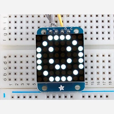 Adafruit Mini 0.7 8x8 LED Matrix w/I2C Backpack - Ultra Bright White