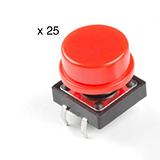 Tactile Button Red 25 pack - Image 1