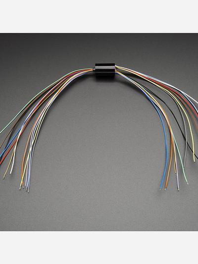 Miniature Slip Ring - 12mm diameter, 12 wires, max 240V @ 2A