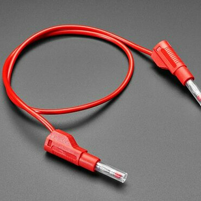 Retractable Stacking Banana Plug Cable - Red 0.5 meter long