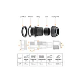 Waterproof Cable Gland PG-7 Size (Black) - Image 5