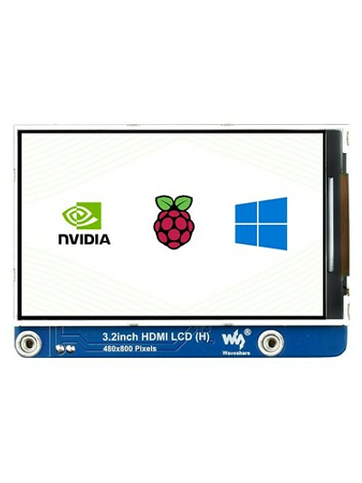3.2inch HDMI IPS LCD Display (H), 480×800, Adjustable Brightness, No Touch