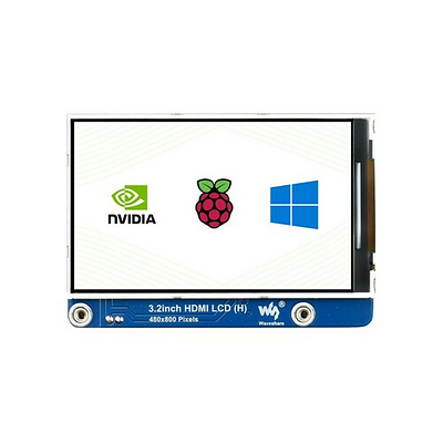 3.2inch HDMI IPS LCD Display (H), 480×800, Adjustable Brightness, No Touch