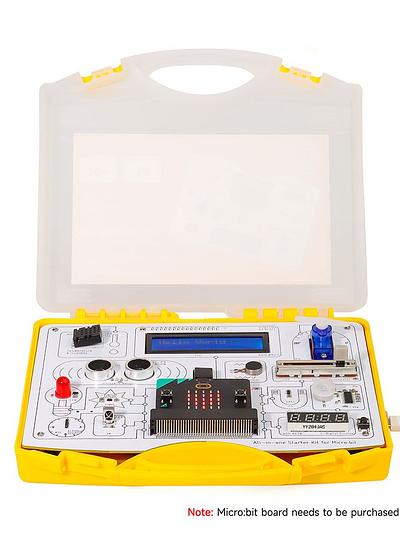 All-in-one Starter Kit for Micro:bit with Common Board design: 13 Modules and 21 Lessons