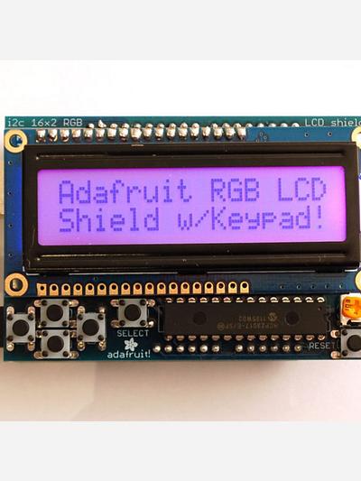 RGB LCD Shield Kit w/ 16x2 Character Display - Only 2 pins used! [POSITIVE DISPLAY]