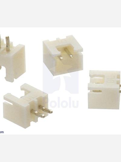 2.5 mm JST XH-Style Shrouded Male Connector: 2-Pin, Straight (4-Pack)