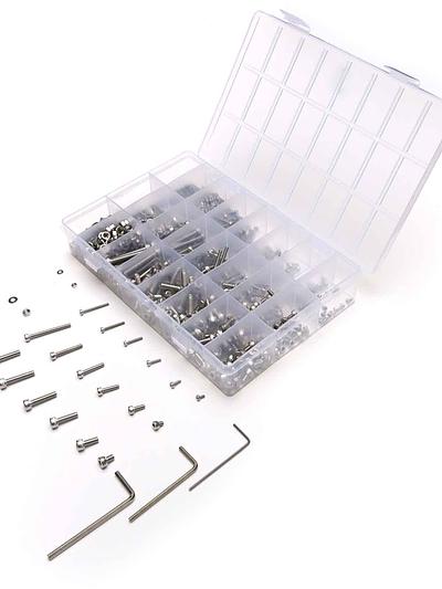 M2 M3 M4 Stainless Steel Hex Socket Cap Head Screws and Nuts Kit 1080pcs