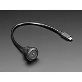 USB C Round Panel Mount Extension Cable - 30cm - Image 1
