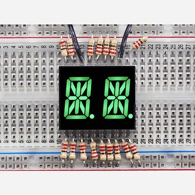 Dual Alphanumeric Display - Green 0.54 Digit Height - Pack of 2