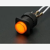 16mm Illuminated Pushbutton - Yellow Latching On/Off Switch - Image 1