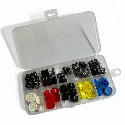 Push Buttons with Round Keycaps in Case 25 pack