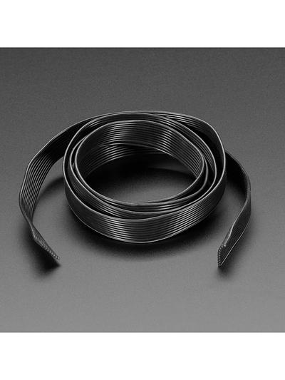 Silicone Cover Stranded-Core Ribbon Cable - 10 Wire 1 Meter Long - 28AWG Black