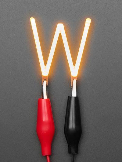 Alphabet LED Filament - Warm White Letter "W"