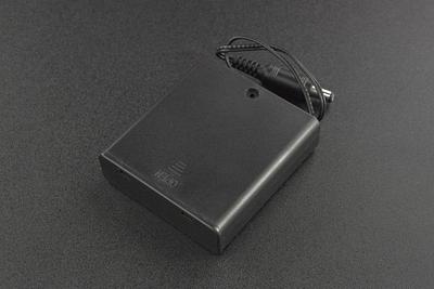 4x AA Battery Holder (with Power Switch, DC2.1 Jack, and Cover)