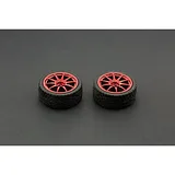 D65mm Rubber Wheel Pair - Red (Without Shaft) - Image 3