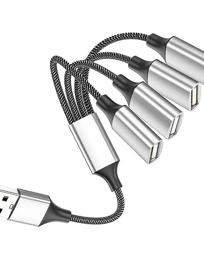 4 in 1 Cable Dual USB 2.0 Power Cord Extension for Charging/Data 4USB Extension Cable OTG Adapter USB Splitter