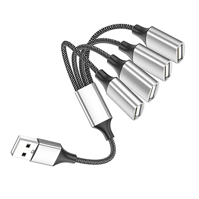 4 in 1 Cable Dual USB 2.0 Power Cord Extension for Charging/Data 4USB Extension Cable OTG Adapter USB Splitter