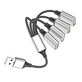 4 in 1 Cable Dual USB 2.0 Power Cord Extension for Charging/Data 4USB Extension Cable OTG Adapter USB Splitter - Image 1