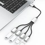 4 in 1 Cable Dual USB 2.0 Power Cord Extension for Charging/Data 4USB Extension Cable OTG Adapter USB Splitter - Image 2
